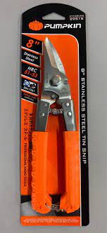 Pumpkin Stainless Steel Multi-Purpose 8 Inch Cutting Shears for Steel, Zinc and Aluminum with Oblique Mouth made from Special Grade Steel, Hardened by Automatic Machinery. 29516 Pumpkin Stainless Steel Multi-Purpose 8 Inch Cutting Shears for Steel, Zinc and Aluminum with Oblique Mouth made from Special Grade Steel, Hardened by Automatic Machinery. 29516